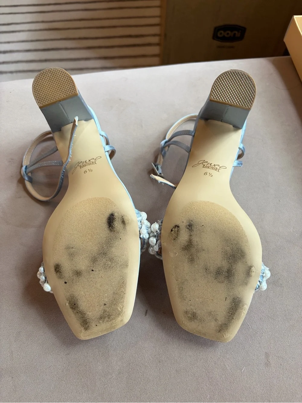 Light blue bridal heels